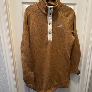 Women's Sweater Weather Fleece Tunic Plus Size in Camel Brown XL